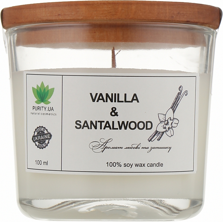 Scented Candle "Vanilla&Santalwood", in glass - Purity Candle — photo N1