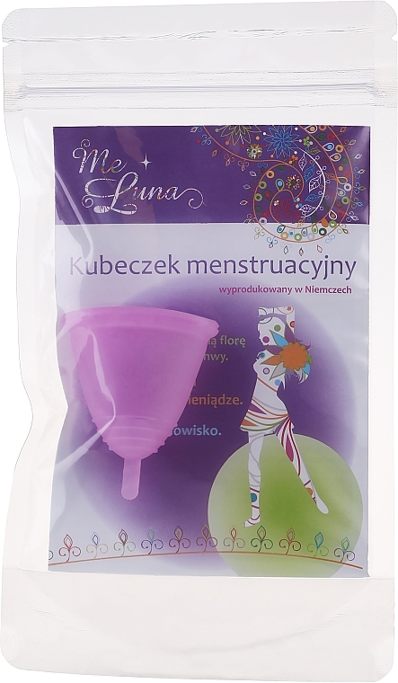 Menstrual Cup with Stem, size M, pink - MeLuna Soft Menstrual Cup Stem — photo N1