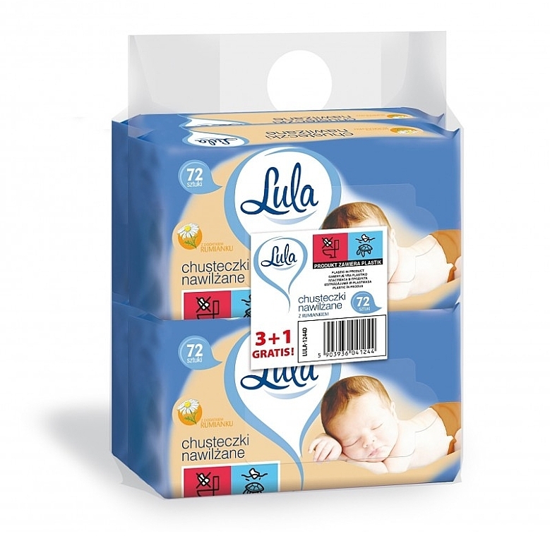 Baby Wet Wipes with Chamomile, 4x72 pcs - LULA Baby — photo N2