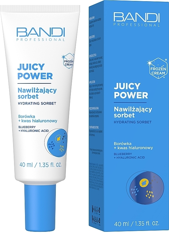 Moisturizing Face Sorbet - Bandi Professional Juicy Power Hydrating Sorbet Blueberry + Hyaluronic Acid — photo N1