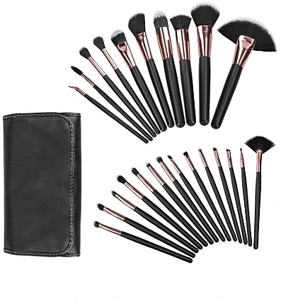 Professional Makeup Brush Set, black, 24 pcs - Tools For Beauty — photo N1