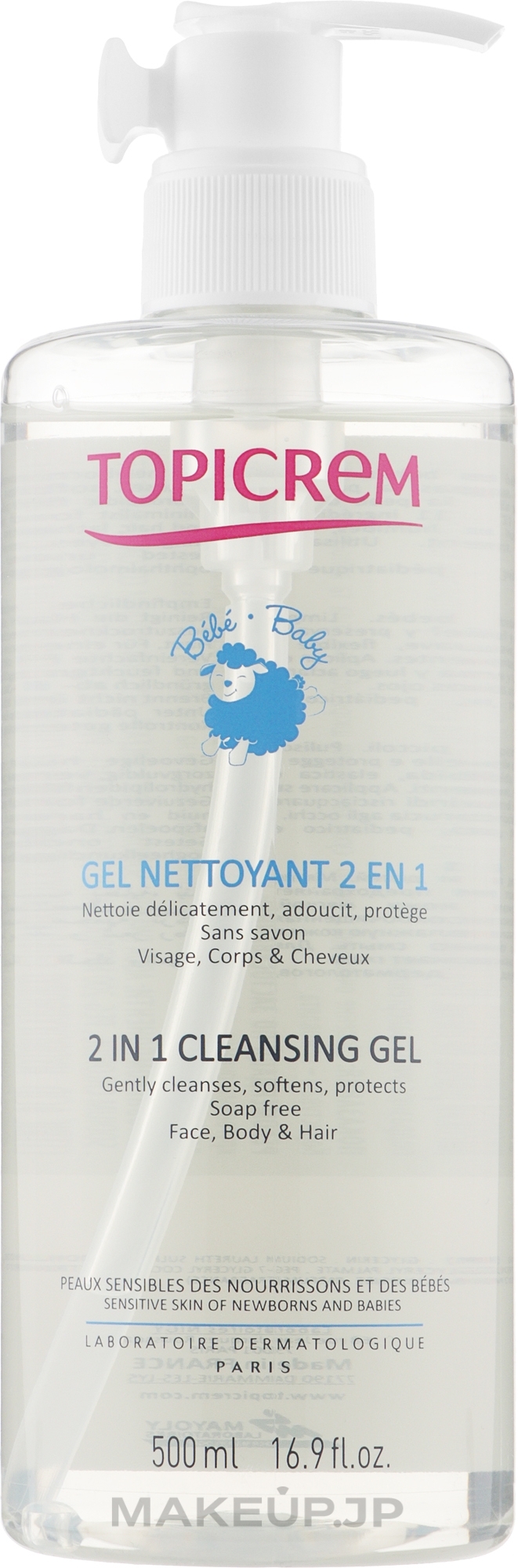 2-in-1 Cleansing Body Gel - Topicrem Soins Bebe Bio Gel Nettoyant — photo 500 ml