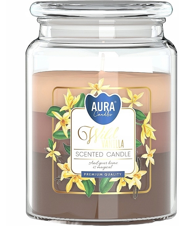 Scented Three-Layer Candle in Jar 'Wild Vanilla' - Bispol Aura Scented Candle Wild Vanilla — photo N1