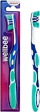 Fragrances, Perfumes, Cosmetics Medium Toothbrush, turquoise and blue - Wellbee