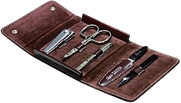 Fragrances, Perfumes, Cosmetics Manicure Set 'Houston', 5 pcs - Erbe Solingen Manicure Set Antique Brown