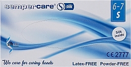 Fragrances, Perfumes, Cosmetics Non-Powdered Nitrile Gloves, size S (6-7), 100 pcs, white - Sempermed Sempercare Silk