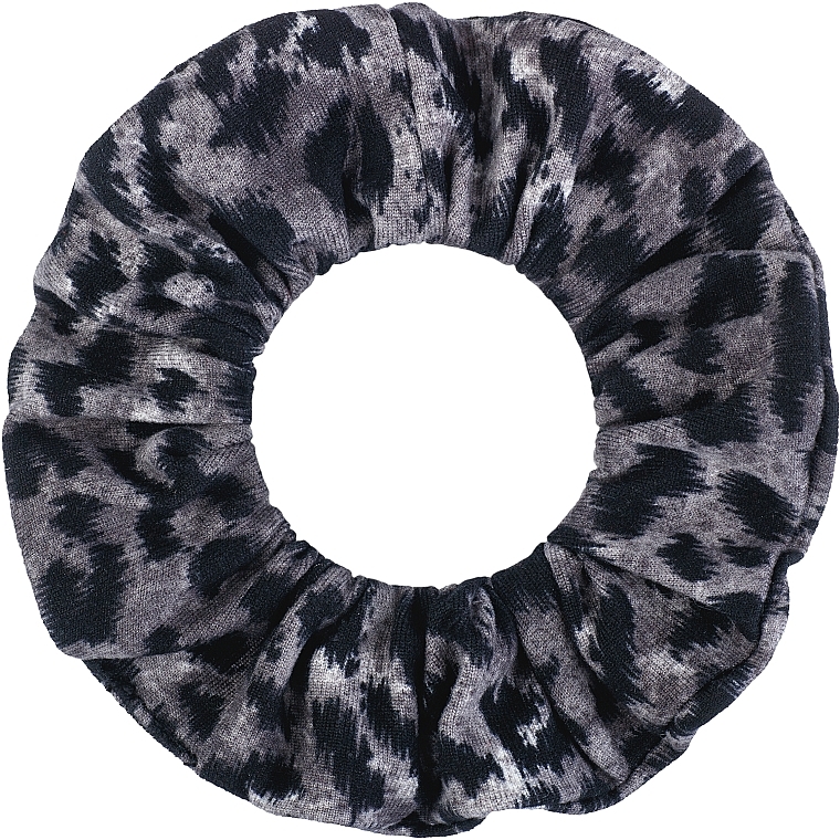 Knit Fashion Classic Hair Scrunchie, grey leopard - MAKEUP Hair Accessories — photo N7