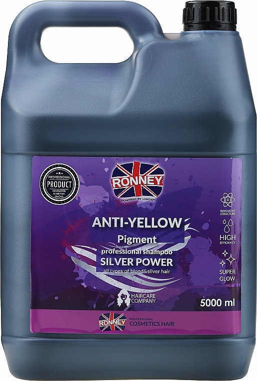 Hair Shampoo - Ronney Professional Anti-Yellow Pigment Silver Power Shampoo — photo N25
