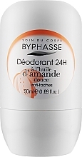 Fragrances, Perfumes, Cosmetics Roll-On Almond Deodorant - Byphasse 24h Deodorant Sweet Almond Oil