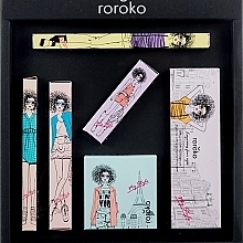 Fragrances, Perfumes, Cosmetics Set - Roroko Natural Nude Make-up Box (eyebrow/pencil/0.4g + eyeshadow/8g + eyeliner/0.8g + blush/6g + mascara/8g + lipstick/3.5g)