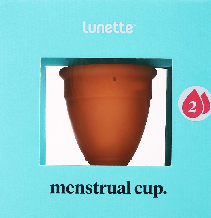 Menstrual Cup, model 2, orange - Lunette Reusable Menstrual Cup Coral Model 2 — photo N1