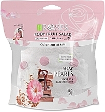 Aromatic Bath Sponge with Soap Pearls "Yoghurt, Rose Water & Chocolate" - Nature of Agiva Roses Body Fruit Salad Soap Pearls — photo N3