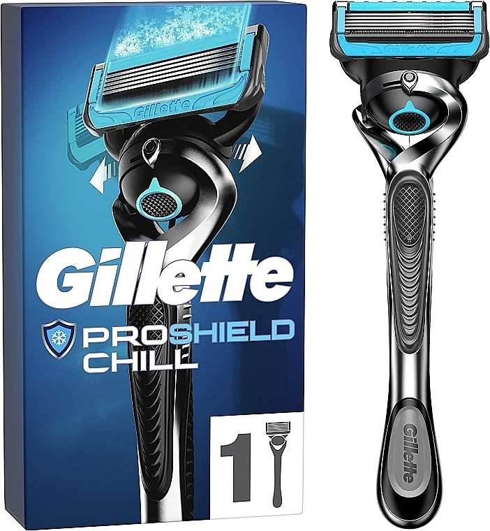 Razor with 1 Replacement Cassette - Gillette Proshield Chill — photo N1