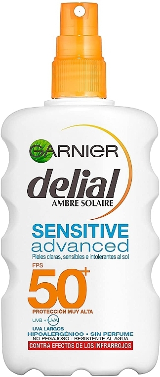 Sensitive Skin Sunscreen Spray - Garnier Delial Ambre Solaire Advanced Sensitive Sunscreen Spray SPF50 — photo N3