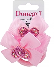 Fragrances, Perfumes, Cosmetics Hair Ties FA-5665, 5 pcs, pink, heart bow - Donegal