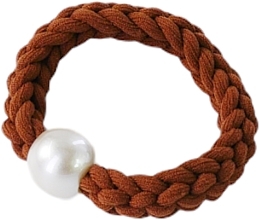 Twisted Hair Tie with Bead, terracotta - Lolita Accessories — photo N1