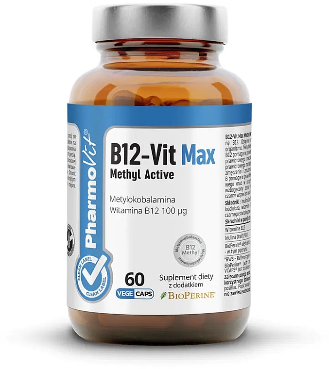 Vitamins 'B12-Vit Max' - Pharmovit Clean Label B12-Vit Max Methyl Active — photo N1