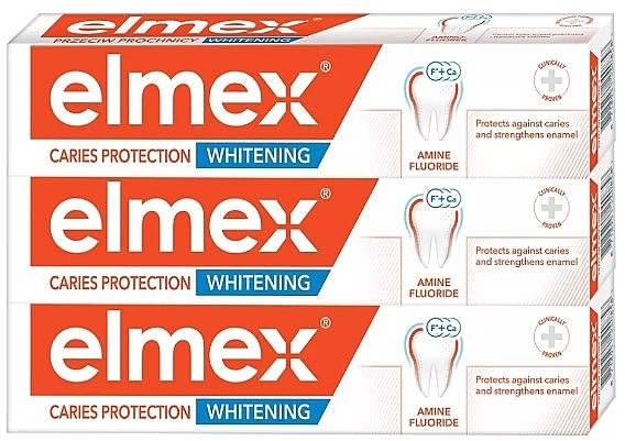 Toothpaste Set - Elmex Caries Protection Whitening (toothpaste/3x75ml) — photo N1