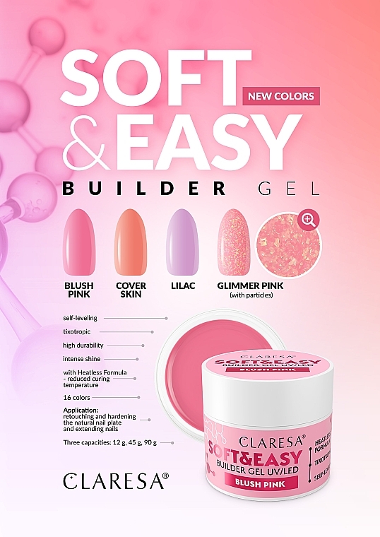 ネイル ビルダージェル - Claresa Soft & Easy Builder Gel UV/LED Skin Cover — photo N4