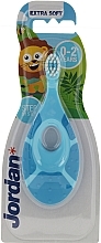 Kids Toothbrush Step By Step, 0-2 years, blue - Jordan Step By Step Extra Soft — photo N1