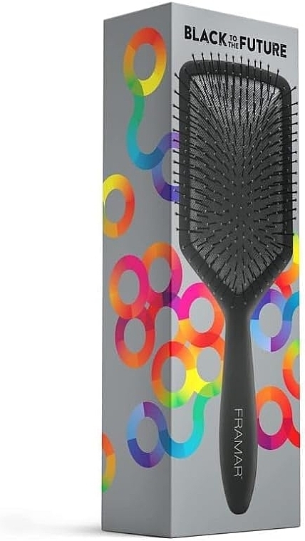Detangling Hair Brush, black - Framar Paddle Detangling Brush Black To The Future — photo N3