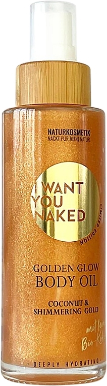 Shimmering Body Oil - I Want You Naked Golden Glow Body Oil — photo N1