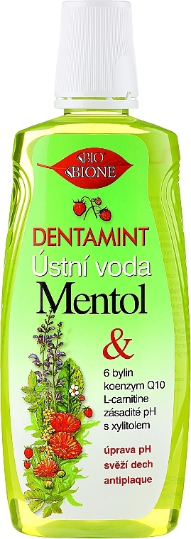 Mouthwash - Bione Cosmetics Dentamint Mouthwash Menthol — photo N2