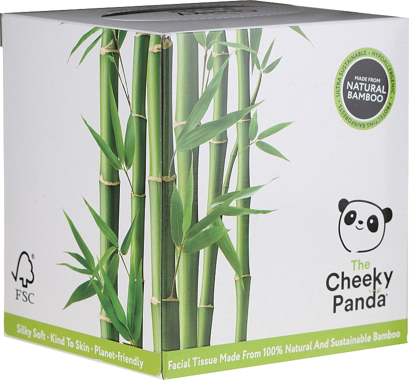 Bamboo Facial Dry Tissue, 56 pcs - Cheeky Panda Bamboo Facial Tissue Cube — photo N1