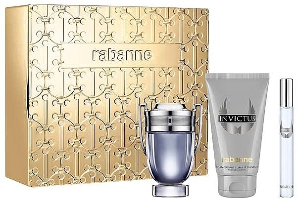 Paco Rabanne Invictus - Set (edt/50ml+sh/g/100ml+edt/10ml) — photo N1