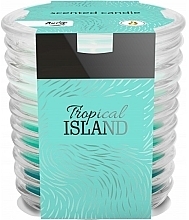 Premium Scented Candle in Ribbed Glass 'Tropical Island' - Bispol Scented Candle Tropical Island — photo N1