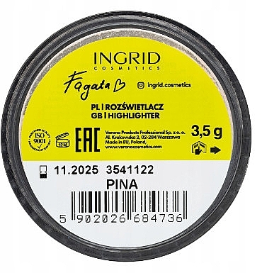 Loose Highlighter - Ingrid Cosmetics x Fagata Pina Highlighter — photo N4