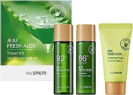 Fragrances, Perfumes, Cosmetics Set - The Saem Jeju Fresh Aloe Travel Kit (toner/31ml + emulsion/31ml + f/foam/25g)