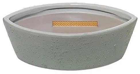 Scented Candle - WoodWick Wood Smoke Concrete Ceramic Ellipse Pine Grey  — photo N1