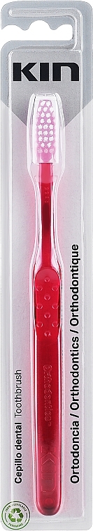 Orthodontic Toothbrush, raspberry - Kin Orthodontics Toothbrush — photo N1