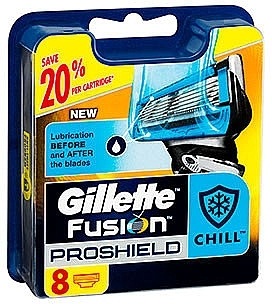 Shaving Razor Refills, 8 pcs. - Gillette Fusion ProShield Chill — photo N1