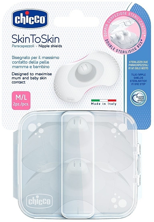 Nipple Pads, M-L - Chicco SkintoSkin Nipple Shields M/L — photo N1