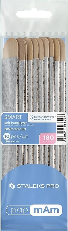 Nail File Refills on Wooden Base, 180 grit - Staleks Pro Smart 20 papmAm — photo N1