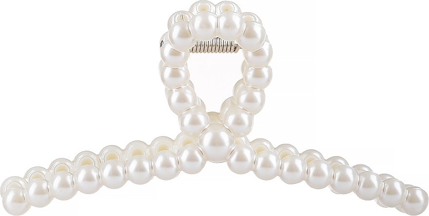 Hair Clip, SP227, white, pearls - Ecarla — photo N1