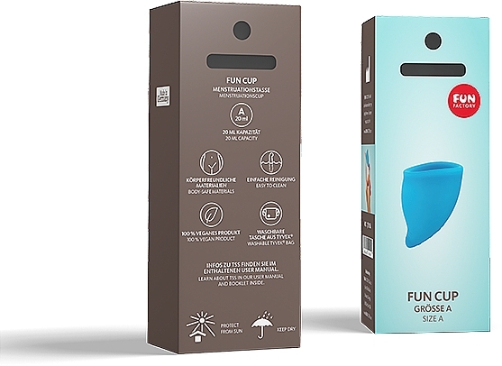 Menstrual cup, turquoise - Fun Factory Fun Cup Size A — photo N2