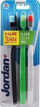 Fragrances, Perfumes, Cosmetics Medium Toothbrush, green, black, gray - Jordan Clean Smile Medium