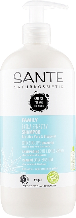 Family Shampoo for Sensitive Scalp "Aloe Vera & Bisabolol" - Sante Family Extra Sensitive Shampoo — photo N7