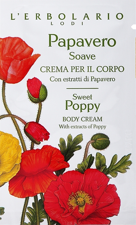 GIFT! Sweet Poppy Body Cream - L'Erbolario Papavero Soave Crema per il Corpo (sample) — photo N1