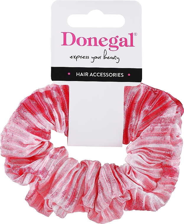 Hair Tie FA-5641+1, pink-red - Donegal — photo N1