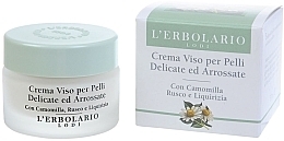 Fragrances, Perfumes, Cosmetics Chamomile, Needles & Licorice Cream for Sensitive Skin - L'erbolario Crema Viso per Pelli Delicate ed Arrossate Con Camomilla/Rusco/Liquirizia