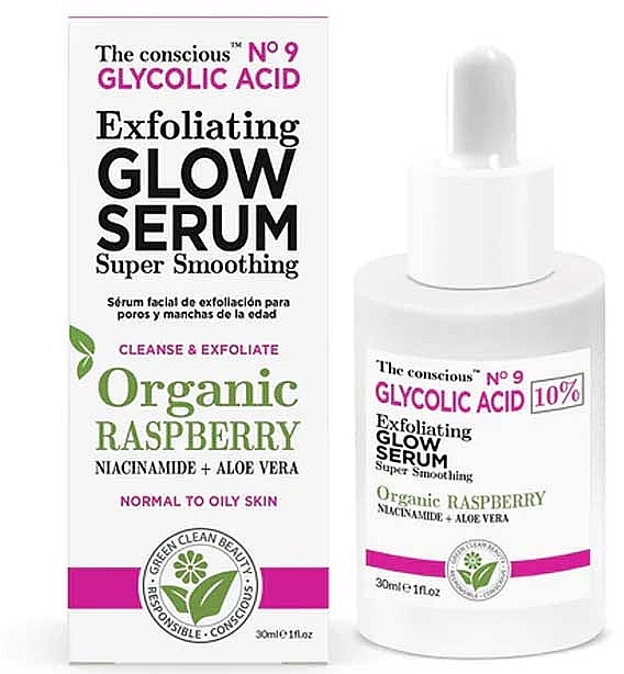 Face serum - Biovene Glycolic Acid Exfoliating Face Serum Organic Raspberry — photo N1