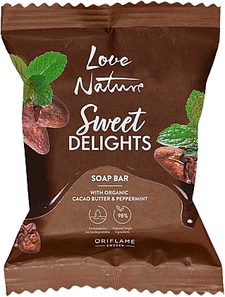 Organic Cocoa Butter & Mint Soap - Oriflame Love Nature Sweet Delights Soap Bar — photo N1