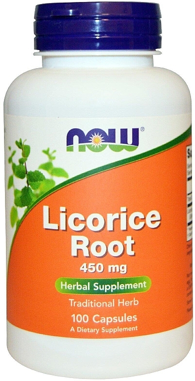 Dietary Supplement "Licorice Root", 450mg - Now Foods Licorice Root Capsules — photo N1