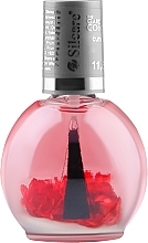 Nail & Cuticle Oil with Flowers - Silcare Cuticle Oil Raspberry Light Pink — photo N1