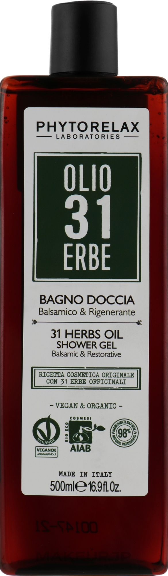 Repairing & Soothing Shower Gel - Phytorelax Laboratories 31 Herbs Shower Gel — photo 500 ml