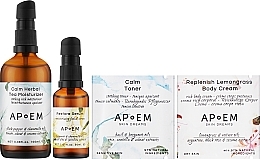 Fragrances, Perfumes, Cosmetics Skincare Set - APoEM Calm Face Moisturizer Restore Serum (serum/30ml + cr/100ml)